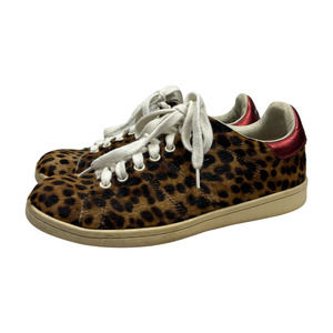 Isabel Marant Bart Leopard Print Calf Hair Low Top Sneaker Sz 39